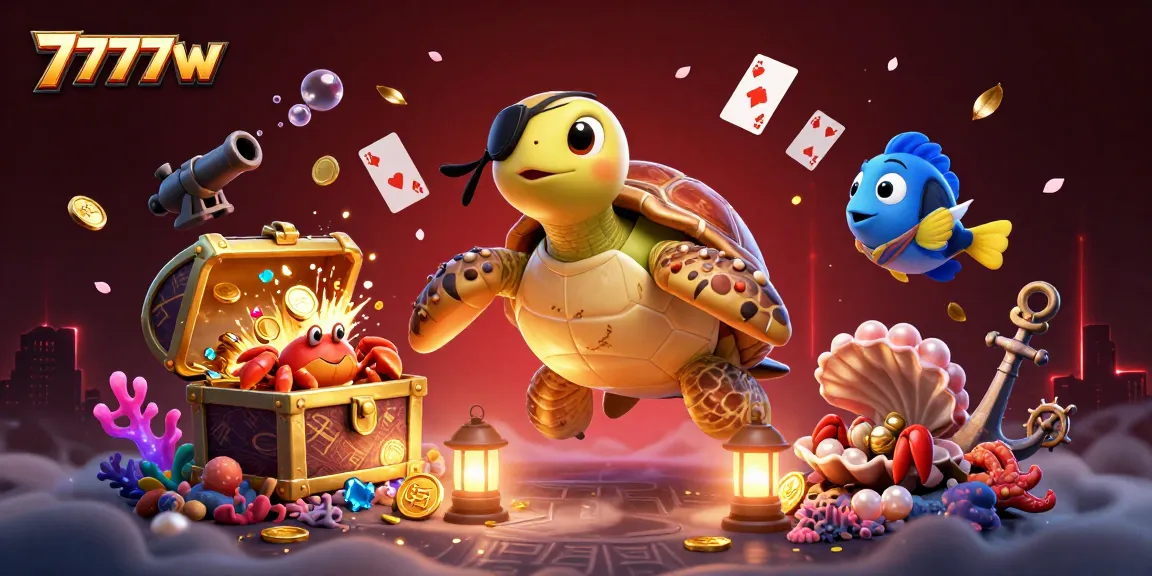Interact with stunning 7777w characters as they unveil underwater treasures in a vibrant casino-inspired scene.