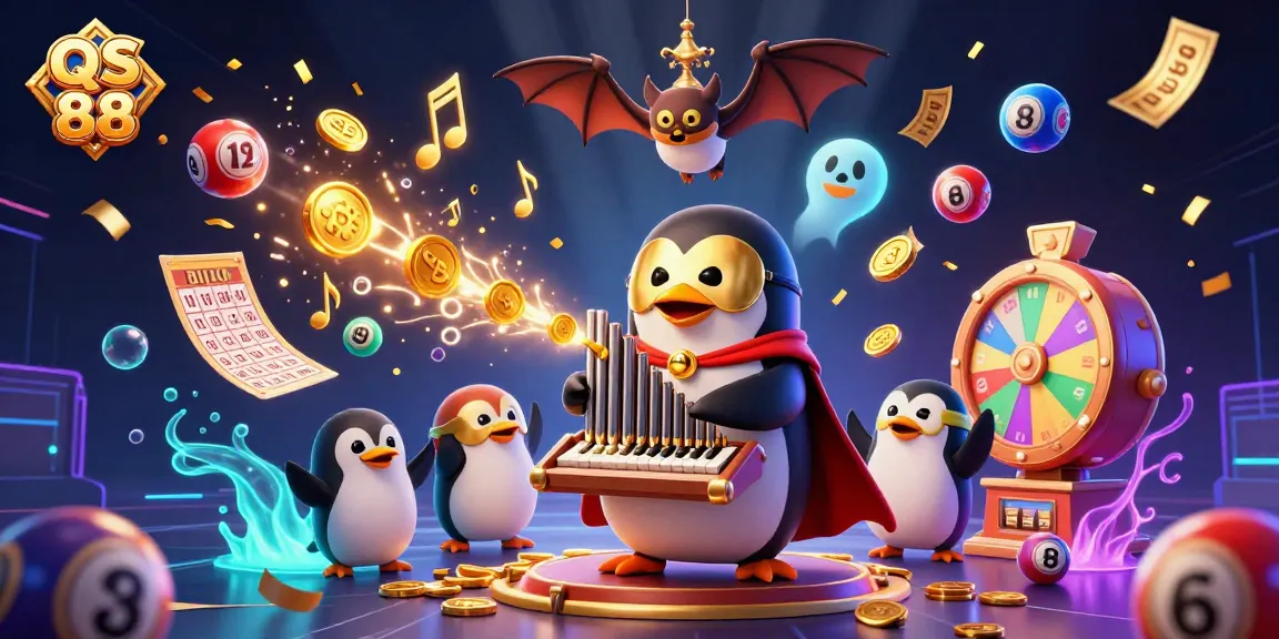 Engage in thrilling gaming experiences with QS 88's dynamic casino adventure featuring vibrant elements and lively characters.