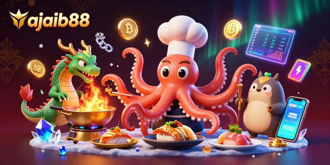 Experience exciting gaming adventures with AJAIB88, featuring vibrant characters and cryptocurrency elements in action.