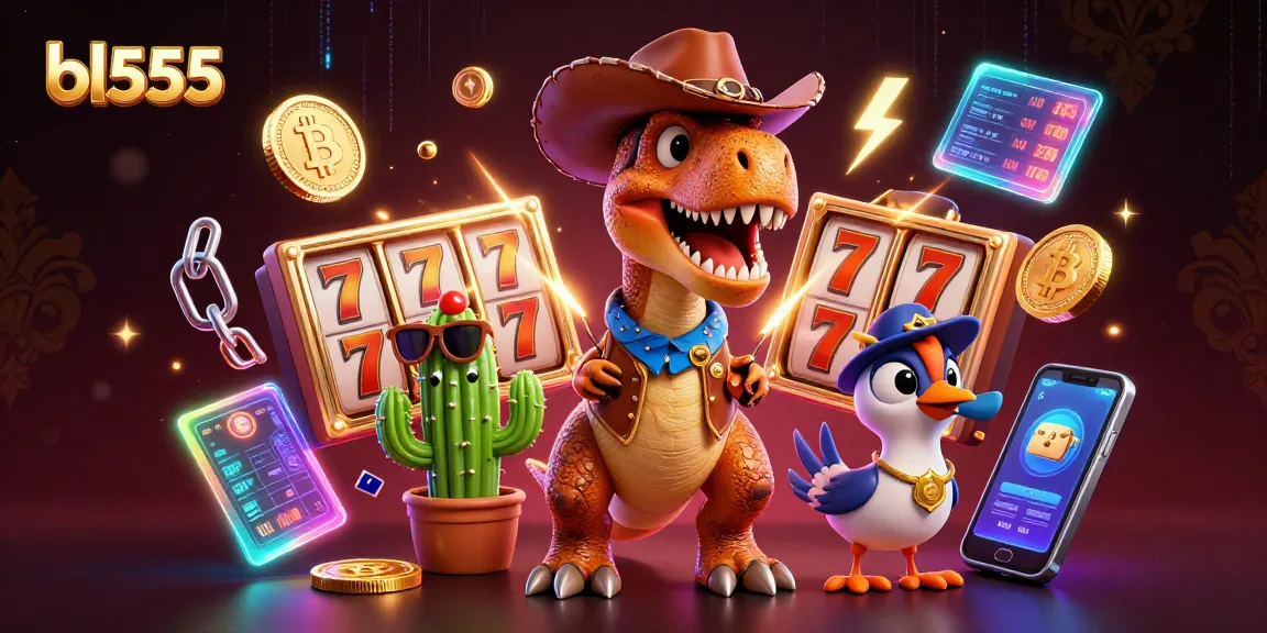 Experience thrilling gameplay with bl555 in a vibrant casino environment featuring unique characters.