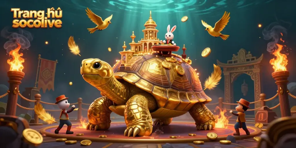 Experience the excitement of Trang chủ socolive with vibrant 3D characters and dynamic casino elements in a captivating scene.