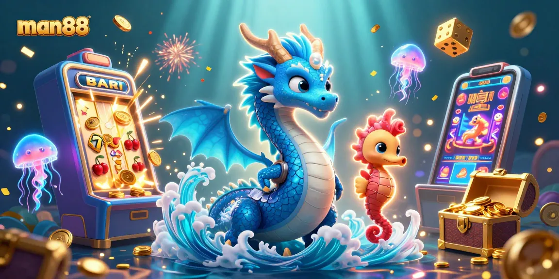 Experience the thrilling excitement of man88 slots with vibrant characters and a jackpot explosion.