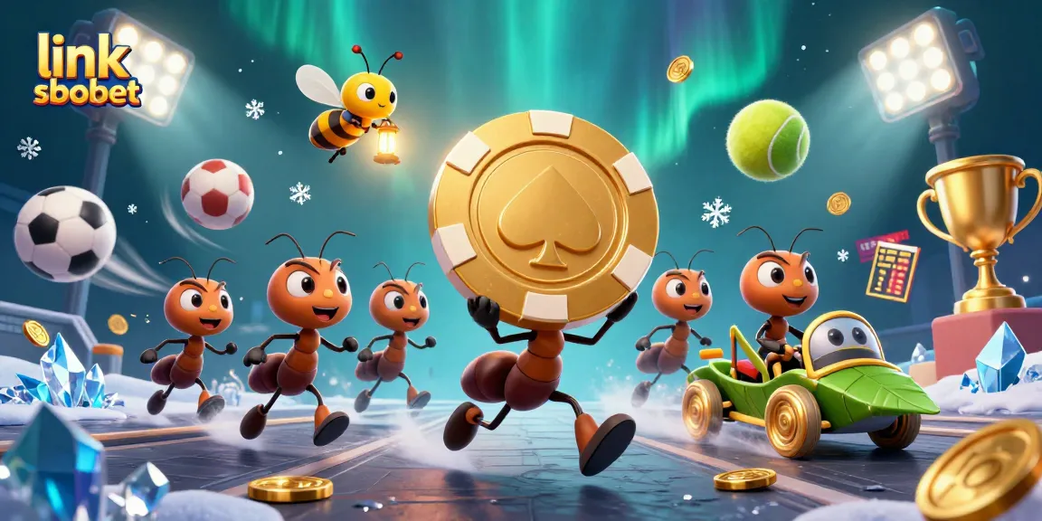 Engage with link sbobet through a thrilling 3D illustration of ants on a heist.