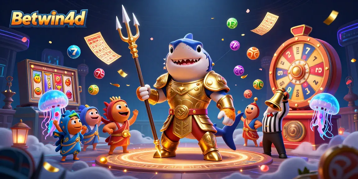 Experience thrilling luck with Betwin4d as a tiger shark gladiator dives into rich casino elements.