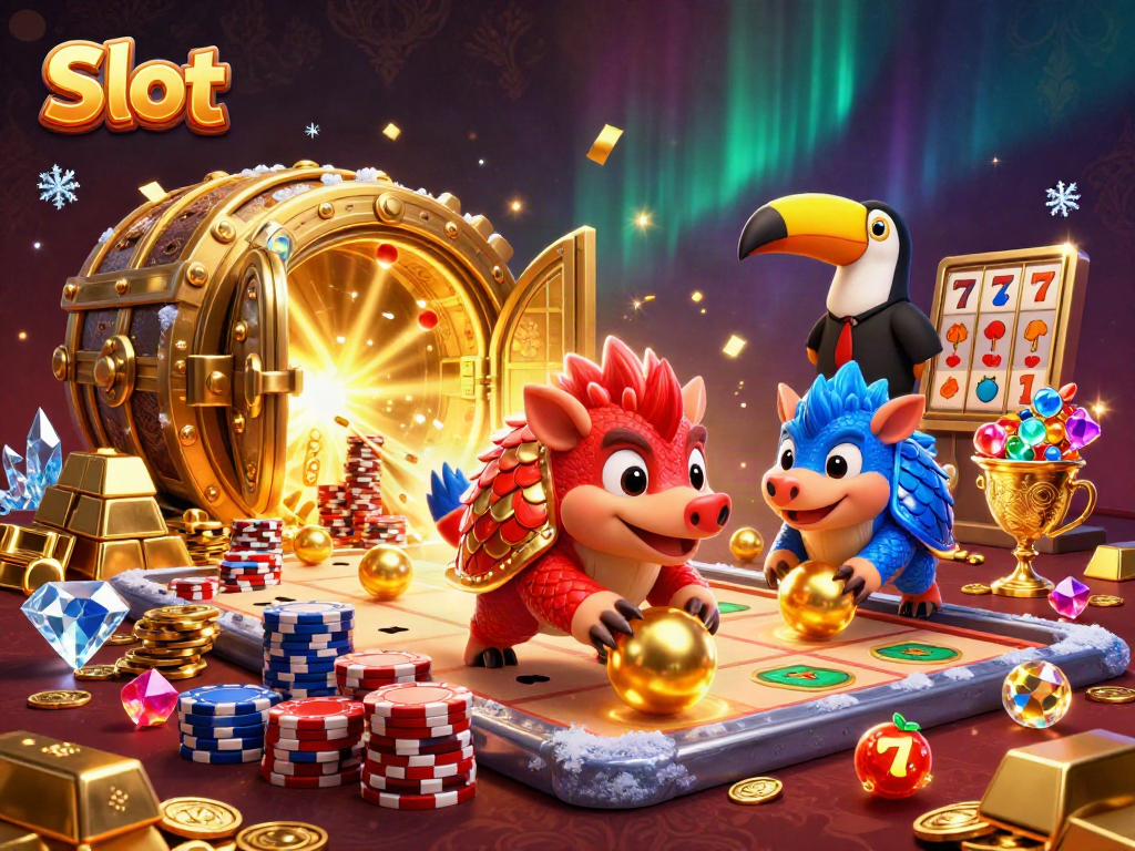 Mainkan Slot dengan pangolin rival dalam pertempuran mengocok bola emas.