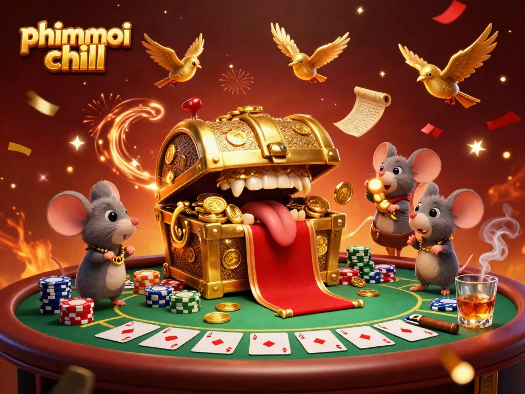 Join the phimmoi chill adventure with treasures, poker tables, and vibrant casino elements.