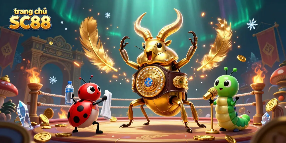 Engage in betting excitement with trang chủ SC88 as golden stag beetle challenges competitors.