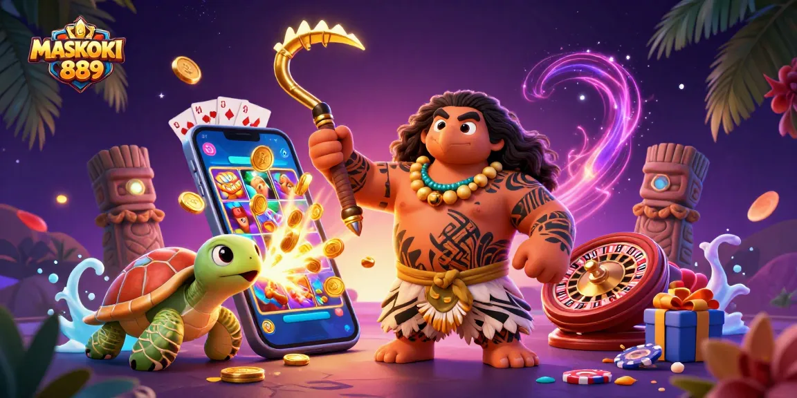 Experience winning excitement with MASKOKI889 as colorful slot games and gems sparkle in 3D