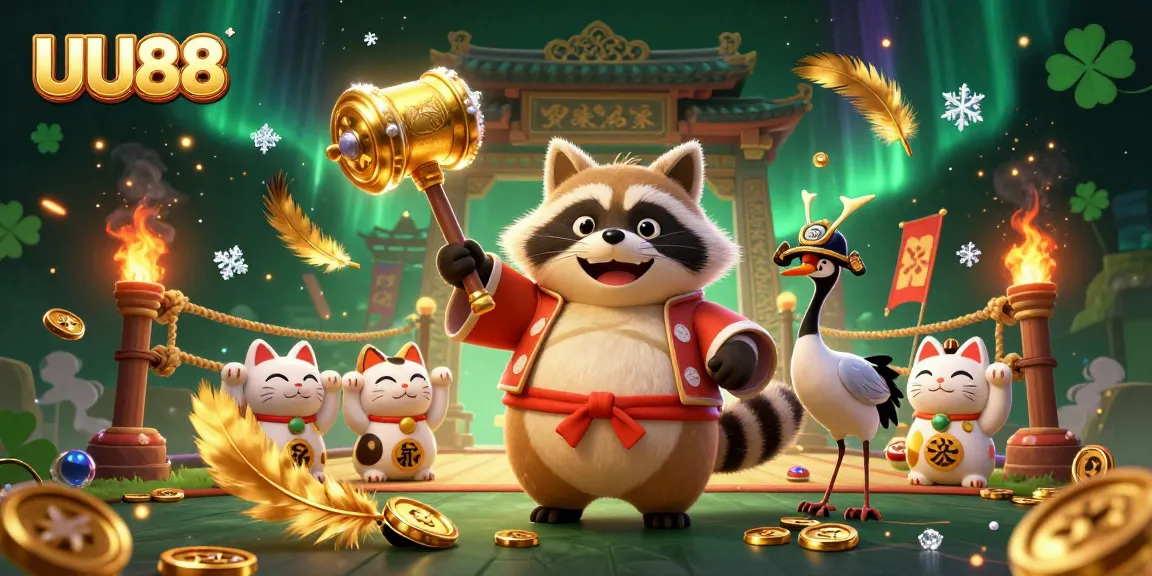 Bet big with UU88 in this vibrant casino scene showcasing unique gaming elements and characters.