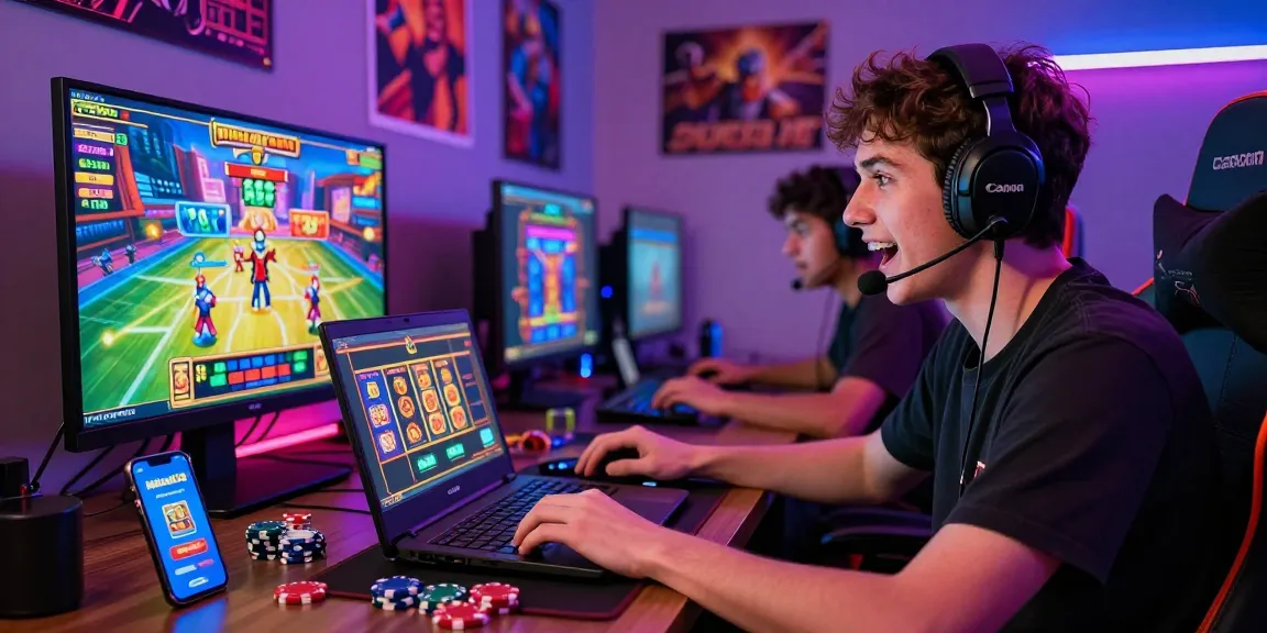 Login Modal138 dalam suasana permainan slot yang mengasyikkan di ruang gaming modern
