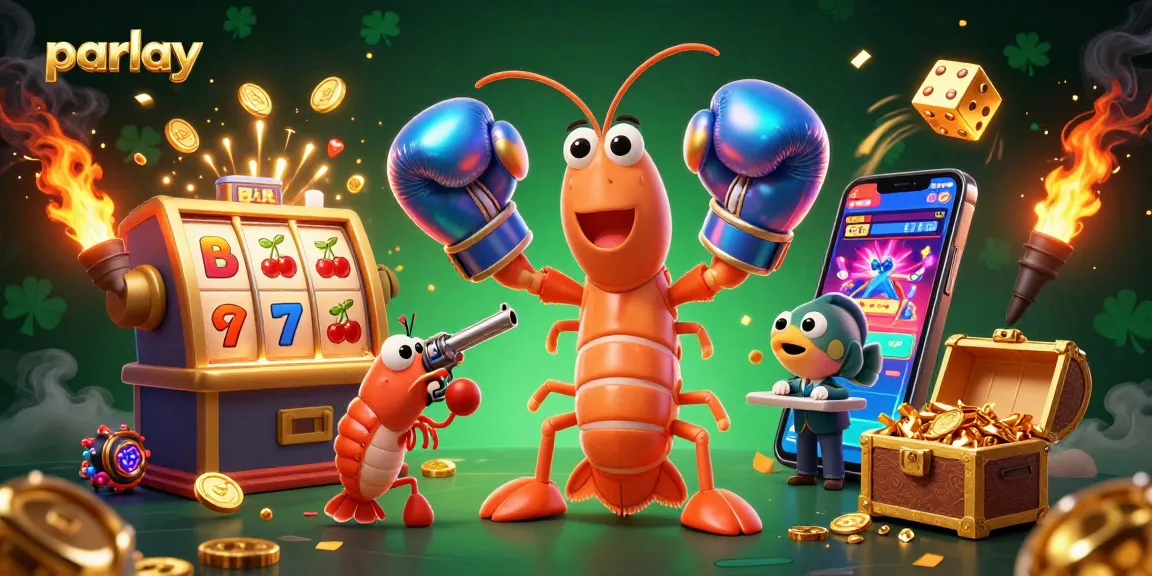 Menampilkan parlay menarik dalam ilustrasi kasino dengan udang mantis, udang pistol, dan grouper karang yang menghibur.
