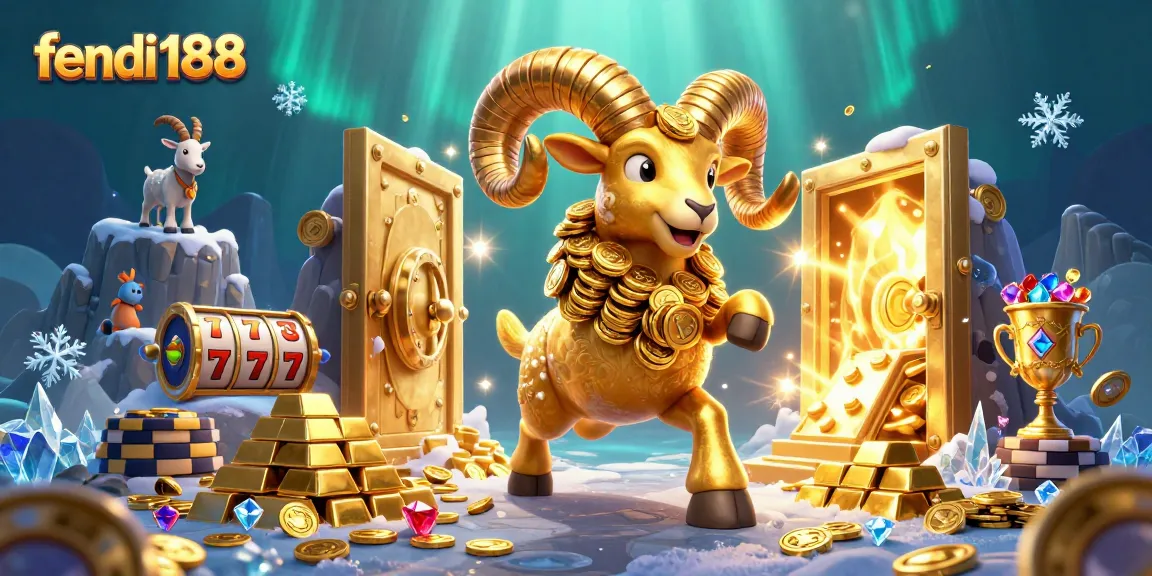 Engage with fendi188’s gaming excitement through this captivating 3D illustration featuring treasure, slots, and vibrant casino elements.