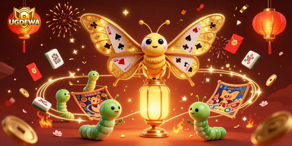 Play exciting casino games with UGDEWA at this vibrant, festive 3D digital illustration.