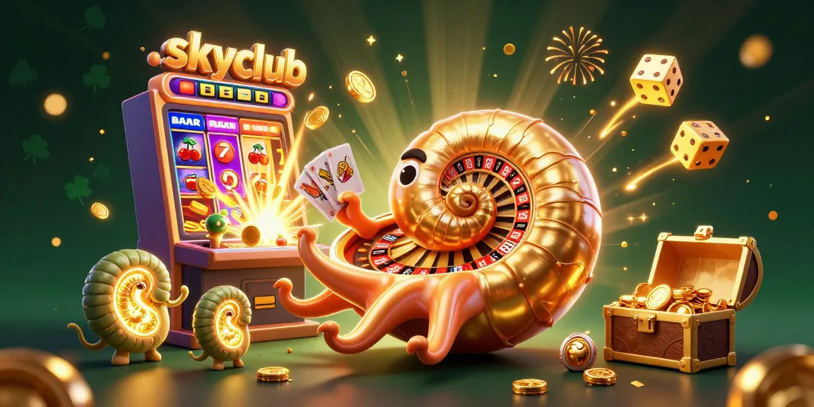 Join the skyclub to play thrilling casino games with the giant nautilus and glowing ammonite companions.