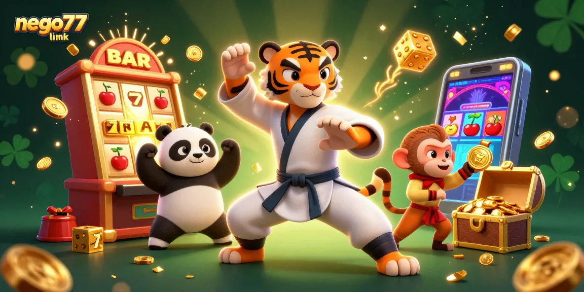 Experience the excitement of winning with nego77 link in this vibrant casino illustration filled with jackpots and action!