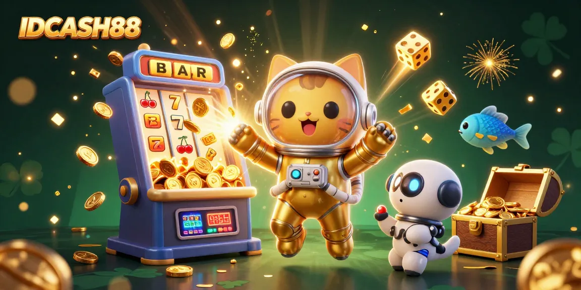 Experience the excitement at IDCASH88 with colorful gaming features and vibrant 3D visuals in a captivating casino setting.