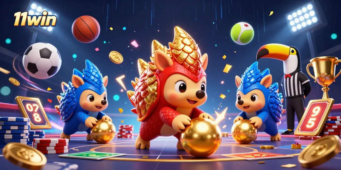 Engage with 11win as rival pangolins bowl through poker chips in dynamic gambling action.
