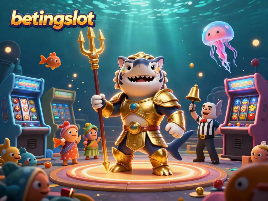 Gali pengalaman bermain yang mengasyikkan di betingslot dengan ilustrasi 3D mendetail tentang kasino bawah laut dan karakter unik.