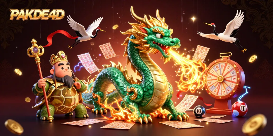 Engage with PAKDE4D's vibrant 3D lottery scene featuring dynamic dragon and sage ready for gaming action.