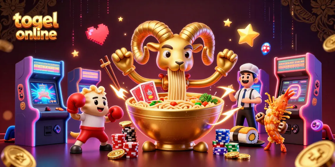 Engage with togel online in a vibrant arcade-casino scene featuring unique characters and game elements.