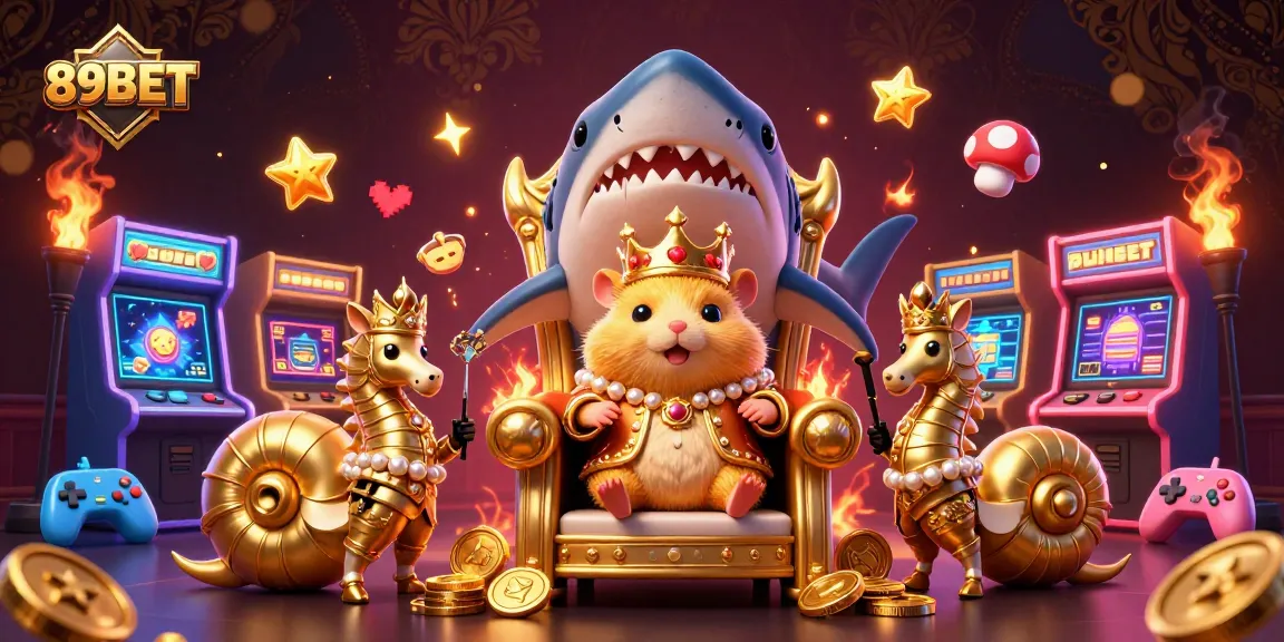 Engage in thrilling 89BET gaming with the golden hamster king and immersive casino elements