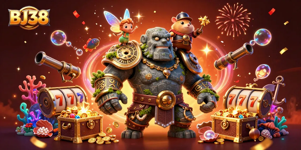 Win with BJ38's exciting gaming elements in a dynamic fantasy scene.