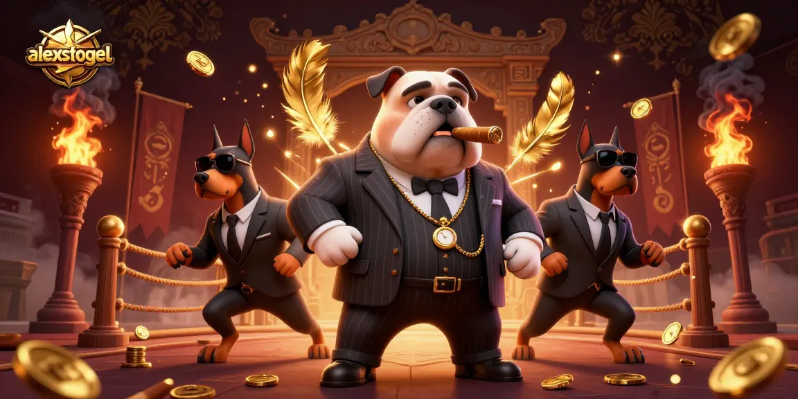 Aksi seru di alexistogel dengan karakter kartun mafia dalam arena judi yang megah.
