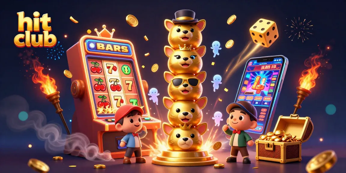 Experience the excitement of hit club with vibrant casino elements bursting around dynamic characters.
