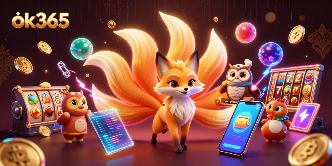 Engage with captivating slots at ok365 featuring a magical nine-tailed fox spirit among rich casino elements.