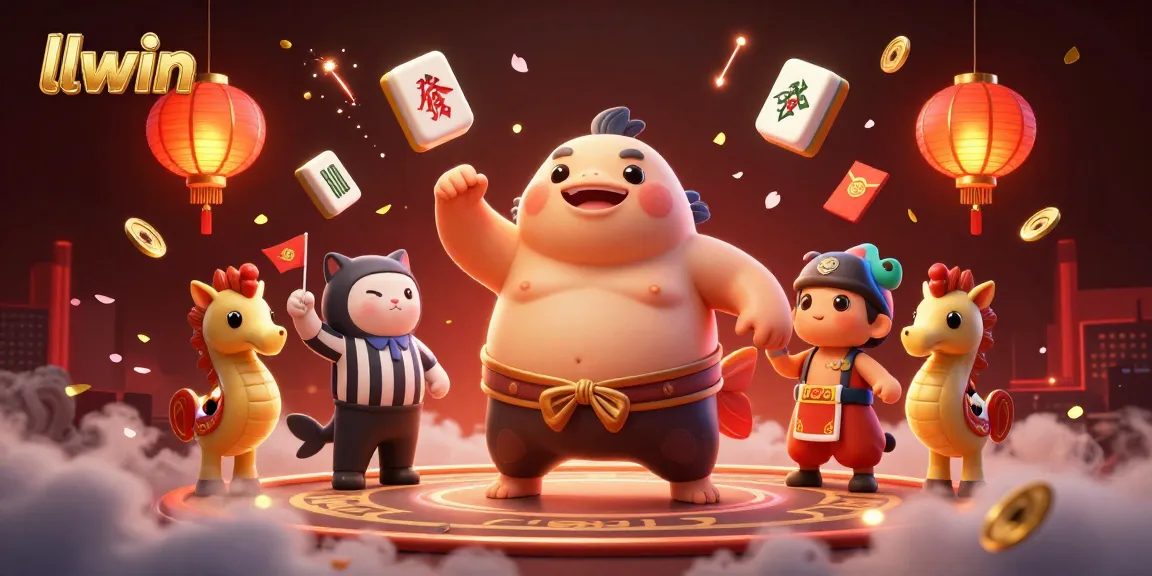Experience the vibrant action of llwin with a 3D underwater casino scene featuring a fugu in a sumo belt and festive decorations.