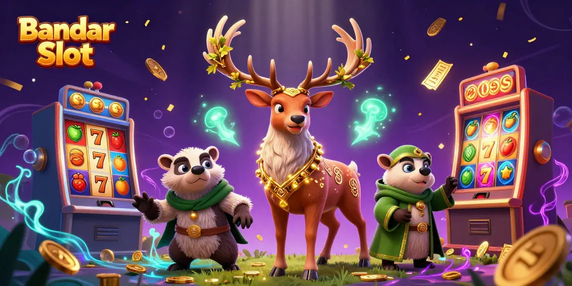 Spin the reels at Bandar Slot with magical characters and colorful casino elements for a thrilling experience.