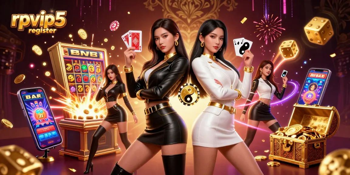 Experience rpvip5 register at an exciting casino with twin Asian women showcasing winning cards.