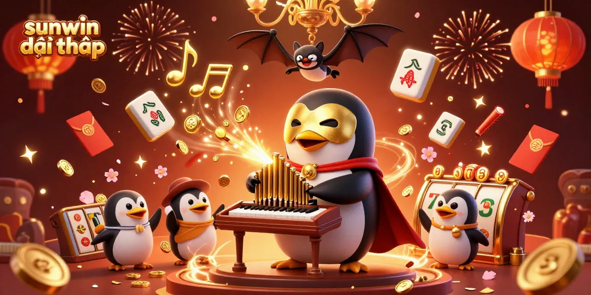 Experience the excitement of sunwin đổi thưởng with a vibrant casino scene featuring golden coins and joyful characters.