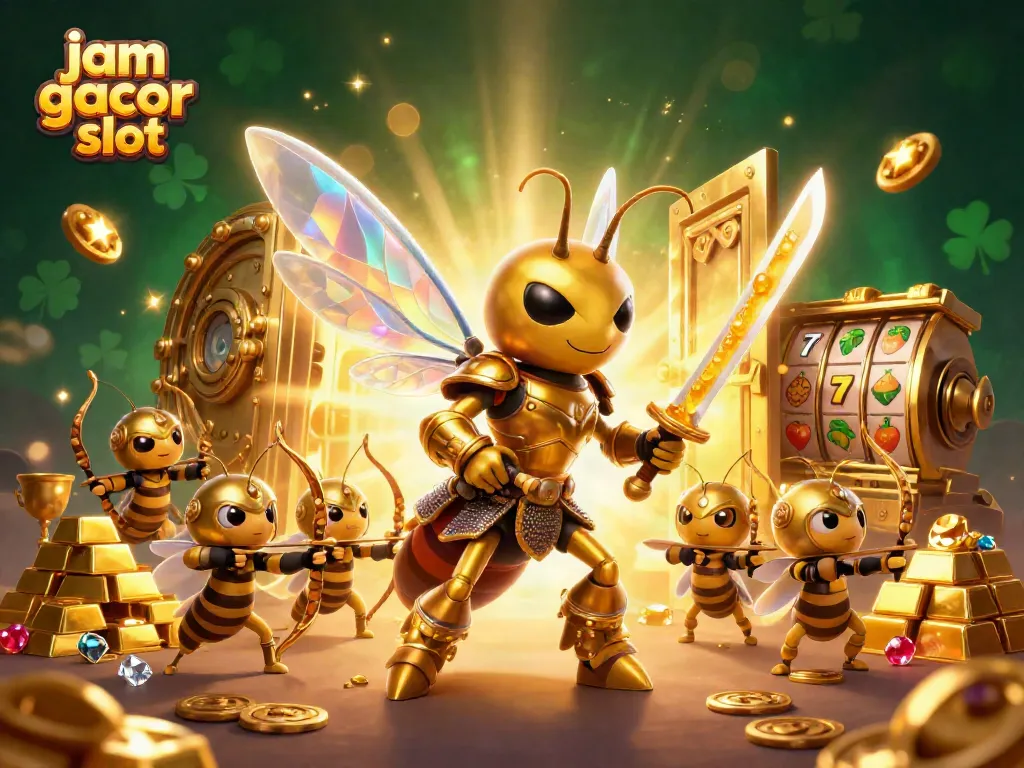 Experience the jam gacor slot with vibrant characters and slots in a magical 3D casino scene.