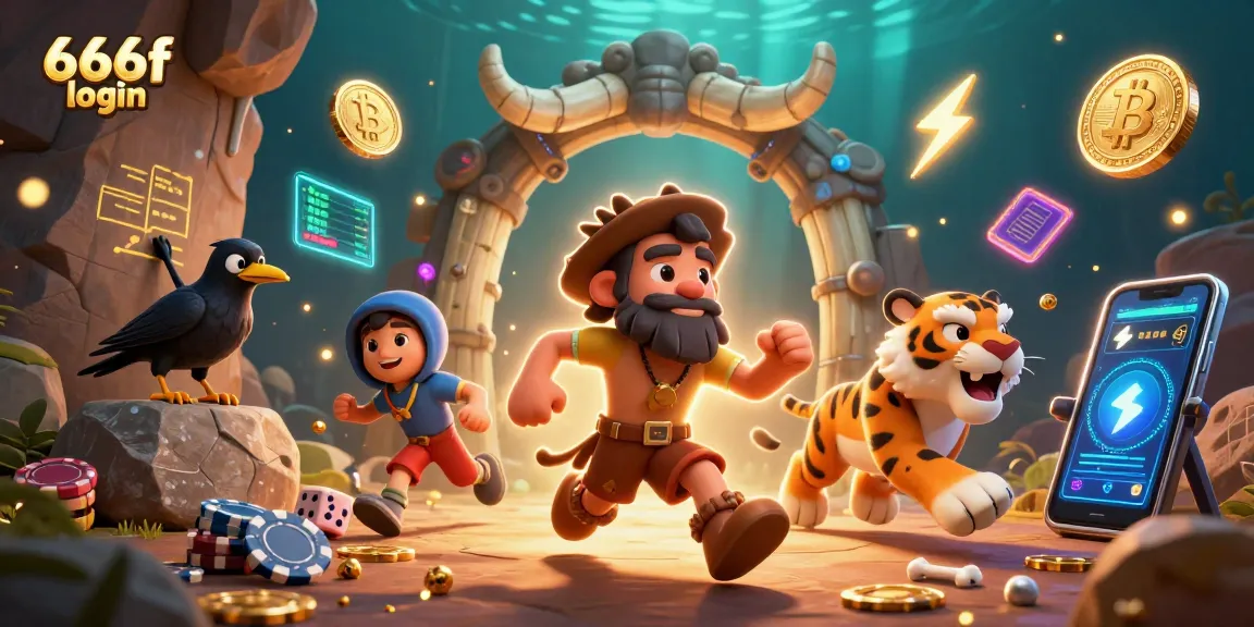 Engage with 666f login at a vibrant prehistoric casino featuring a caveman and his sabertooth tiger.