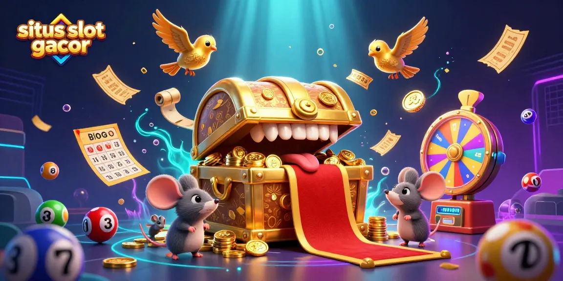 Experience thrilling slots with the vibrant "situs slot gacor" image depicting a treasure-filled casino adventure.
