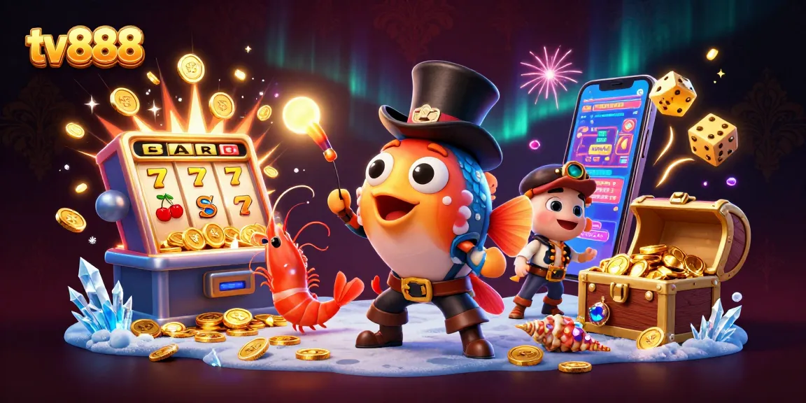 Experience thrilling gaming at tv888 with lively characters and vibrant slot machines.