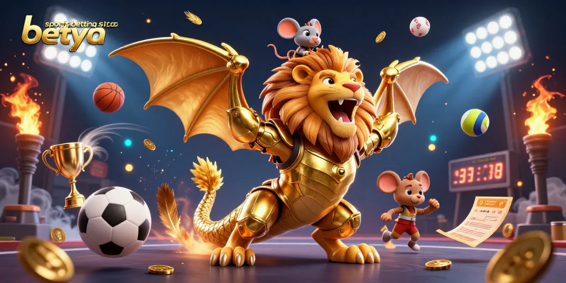 Engage in thrilling action at sports betting site betya with dynamic sports elements and vibrant characters.