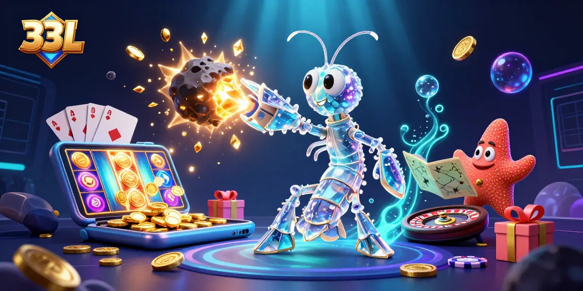 Engage with slots at 33L, showcasing vibrant casino elements and dynamic gaming action.