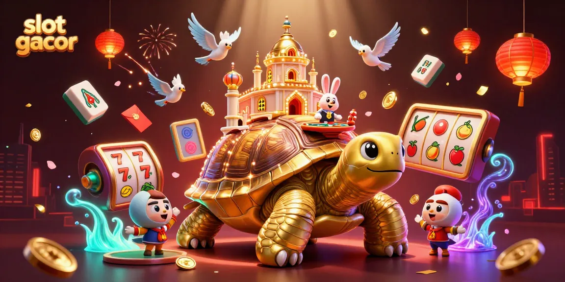 Bermain slot gacor dengan tortoise emas dan dealer kelinci di meja kasino magis.