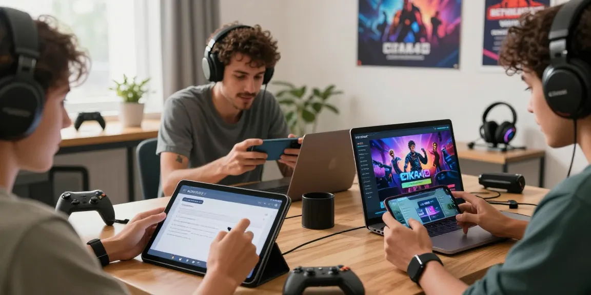 Users engaging with the CIKA4D platform on various devices, capturing excitement in online gaming access.