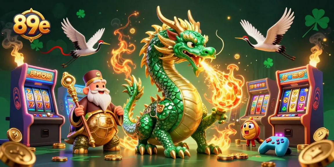 Engage with thrilling gameplay on 89e featuring a majestic dragon and dynamic casino elements.