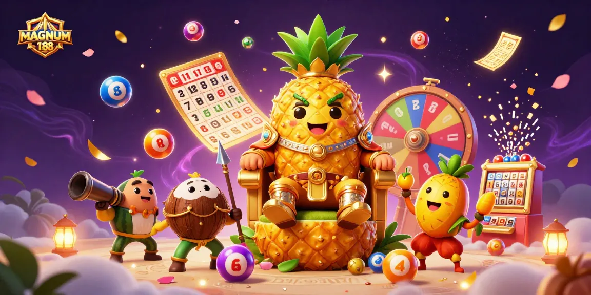 Join the fun with MAGNUM188 as the golden pineapple king and his companions bring dynamic joy to the beach casino!
