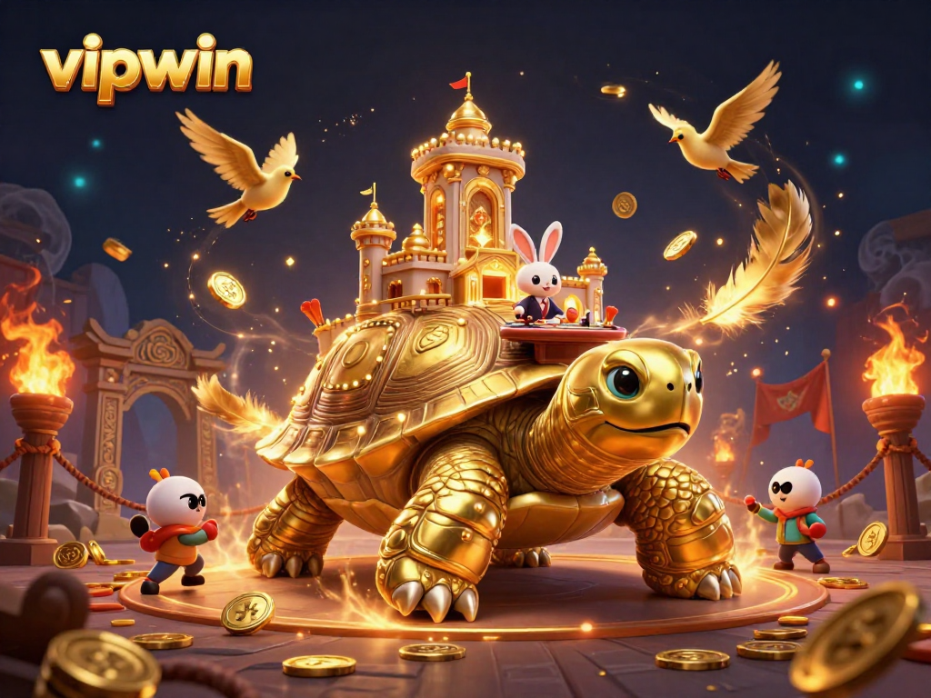 Experience thrilling wins with vipwin in a vibrant casino scene featuring unique characters and dynamic gaming elements.