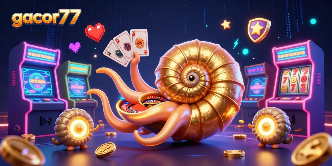 Gacor77: Menggunakan nautilus raksasa dalam ilustrasi kasino yang penuh warna dan detail.