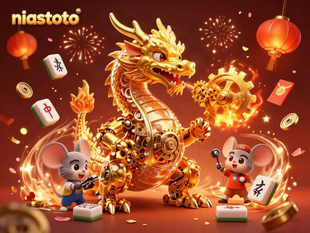 Experience thrilling wins with niastoto featuring an ultra-detailed golden dragon and vibrant game elements.