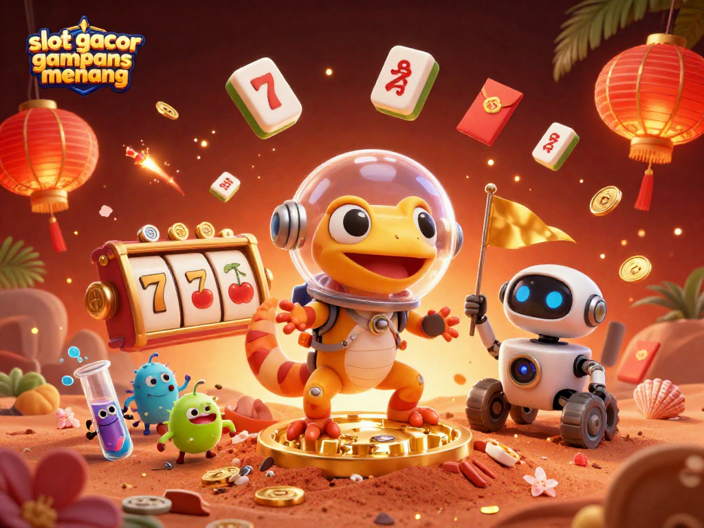 Experience thrilling slot gacor gampang menang action with vibrant casino elements in an exciting 3D illustration.