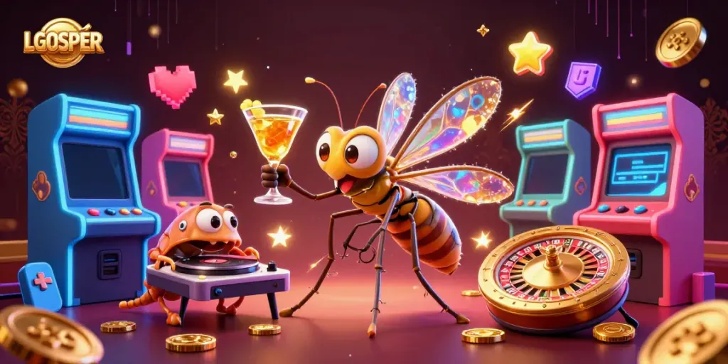 Experience the excitement of LGOSUPER with a captivating casino-themed illustration showcasing vibrant game elements.