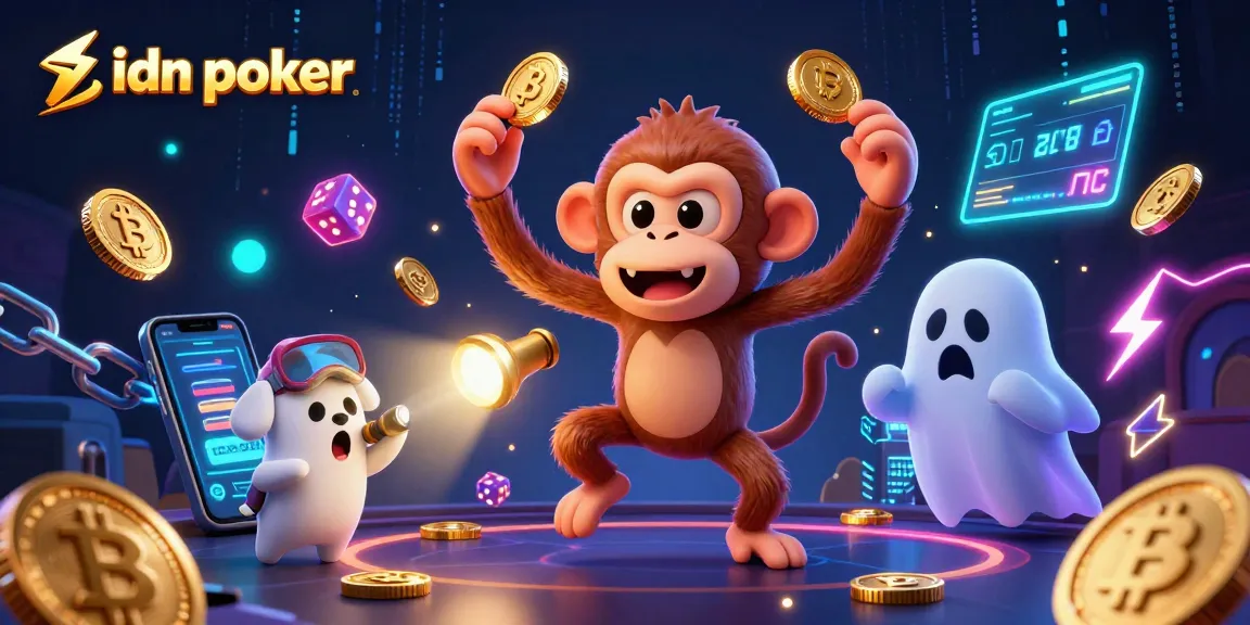 Menangkap aksi idn poker dengan karakter monyet poltergeist dan anjing pemburu hantu di kasino berhantu.