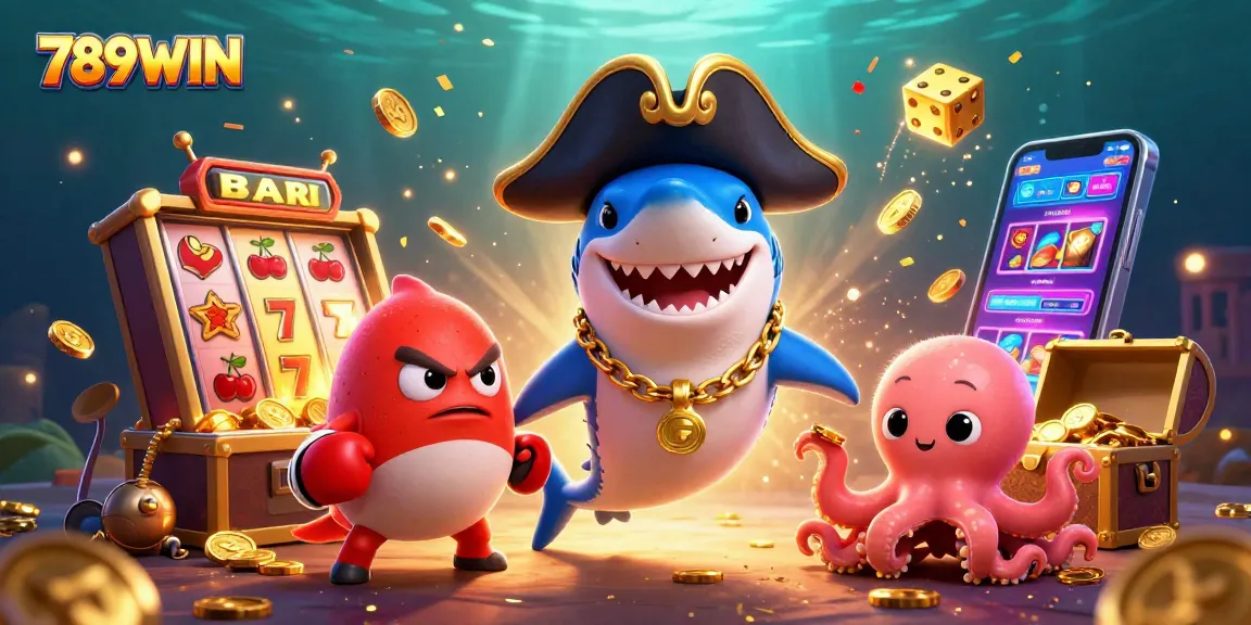 Join the excitement with 789WIN in a vibrant underwater casino themed scene.